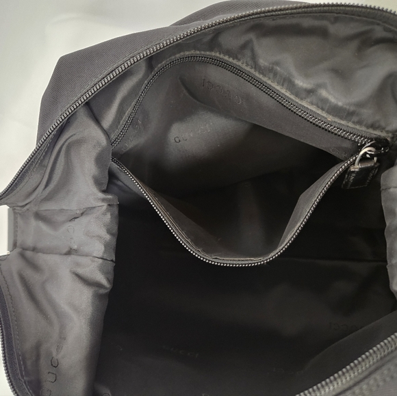 Gucci Crossbody Messenger Bag In Black Nylon And Leather With Silver Accents - Picture 15 of 15